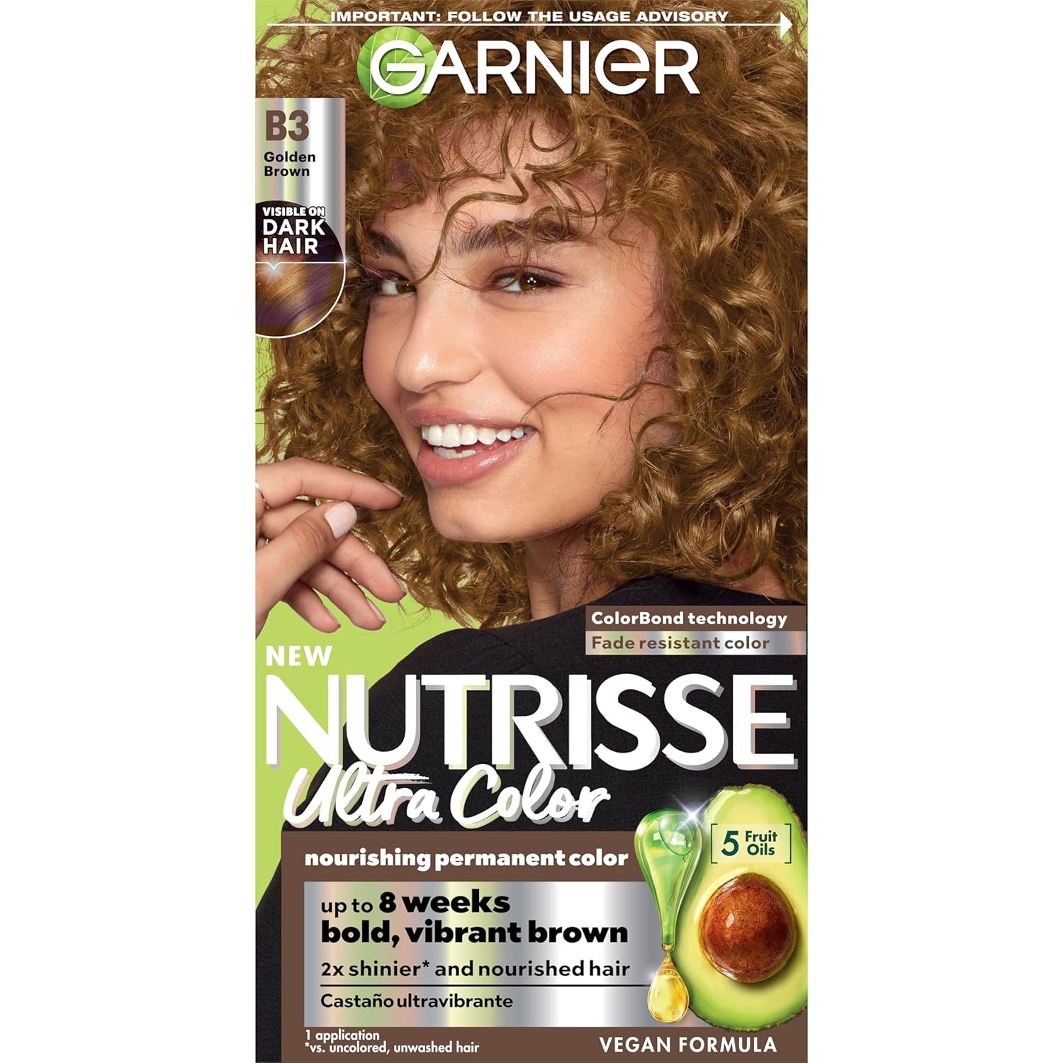 Garnier Nutrisse Ultra Color Nourishing Permanent Hair Color Cream Golden Brown