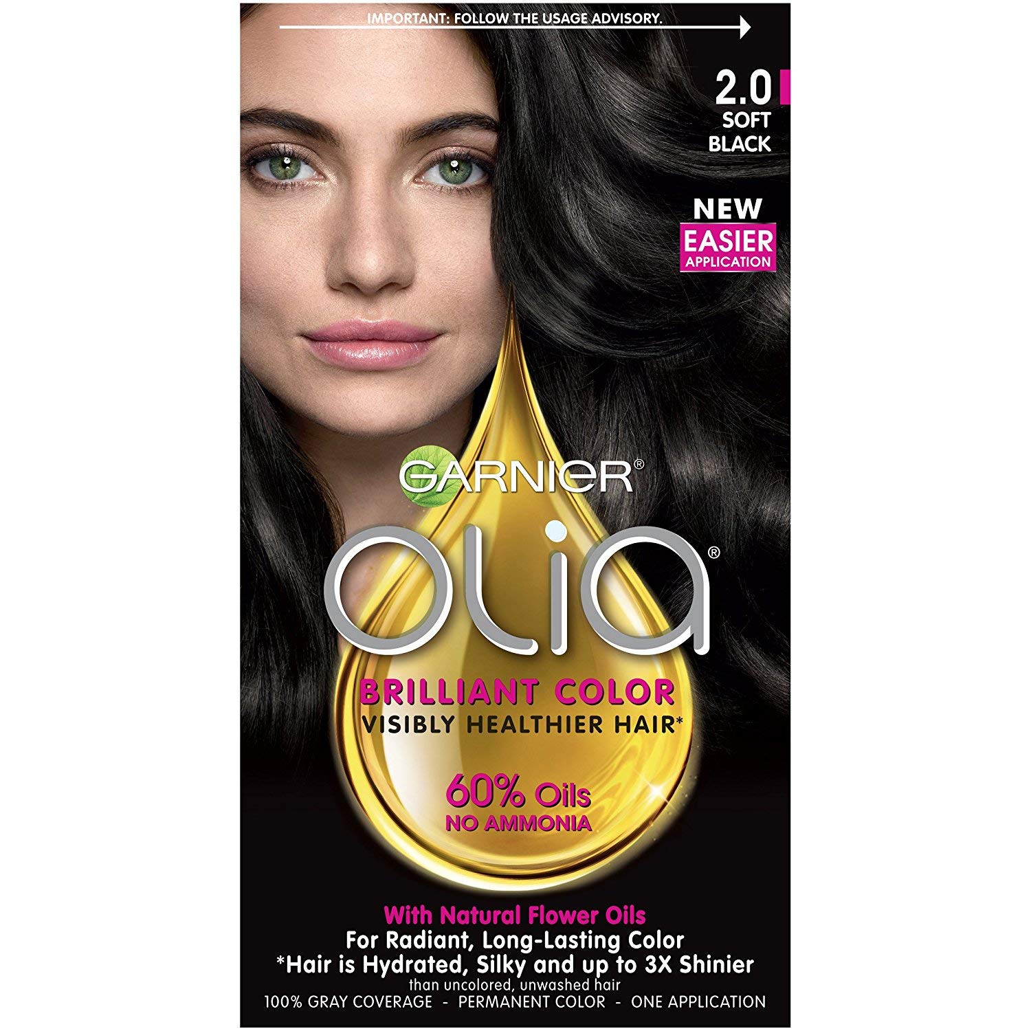 Garnier Oila Soft Black Permanent Color 2.0, Pack of 3