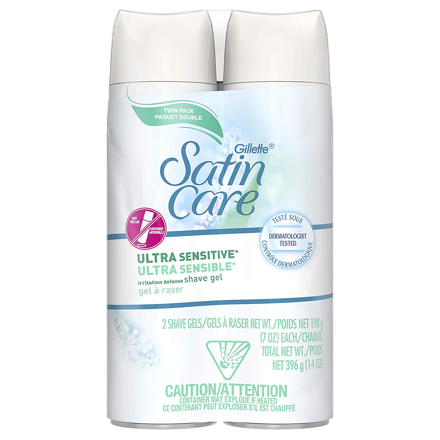 Gillette Venus  Satin Care Ultra Sensitive Women's Shave Gel Pack of 2, 7oz Each