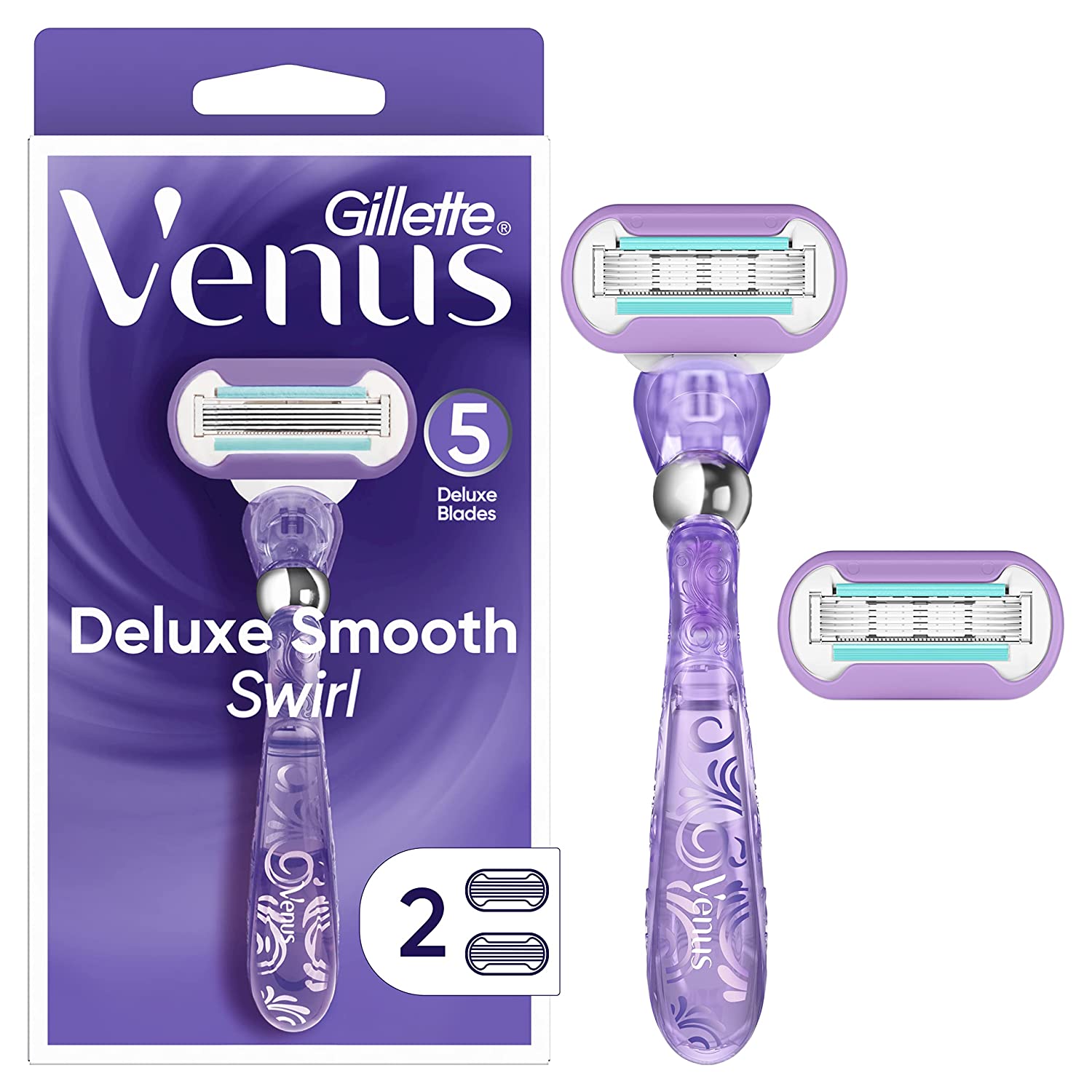 Gillette Venus Extra Smooth Swirl Women's Razor - 1 Handle + 2 Refills