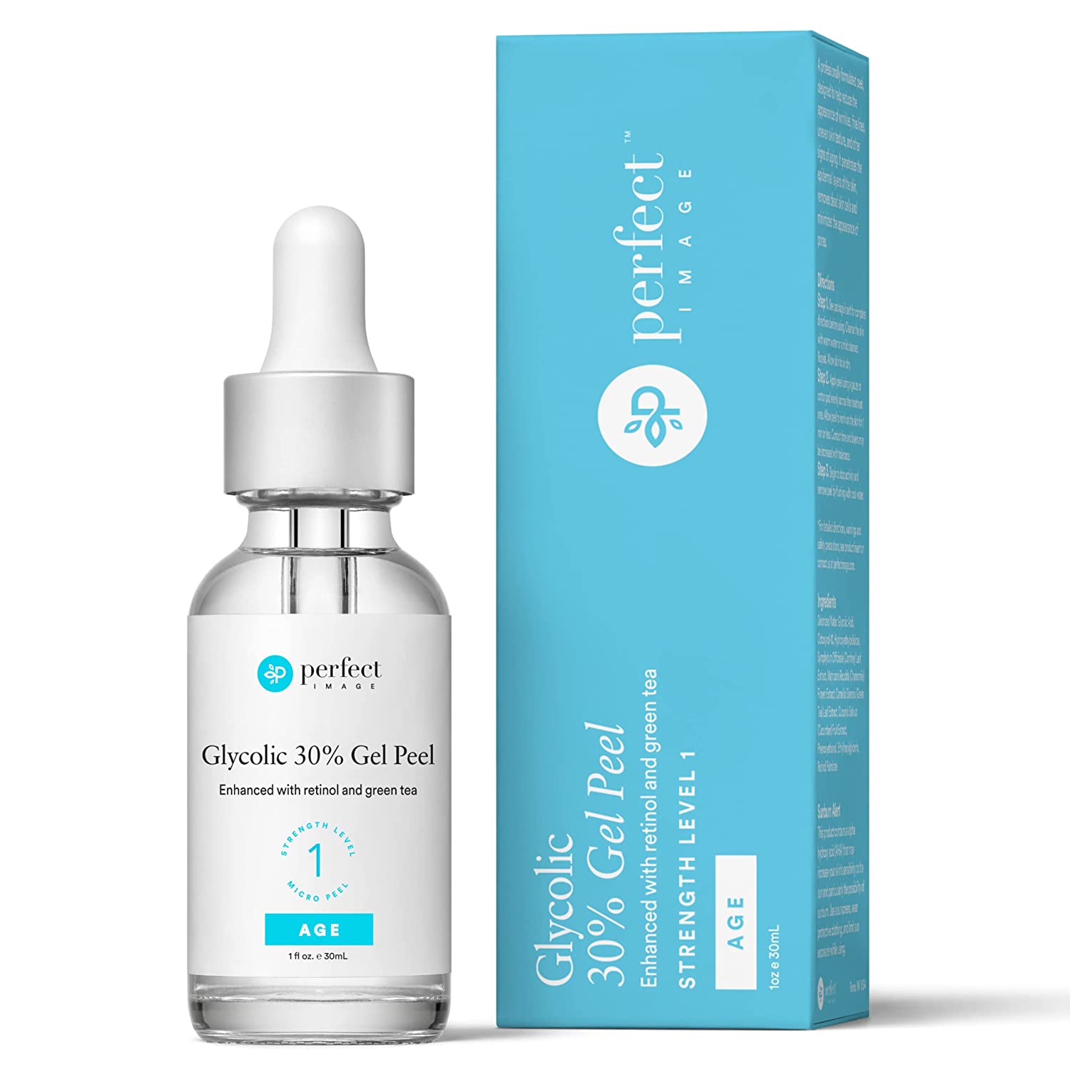 Glycolic Acid 30% Gel Peel - Enhanced with Retinol and Green Tea Extract (Professional Chemical Peel) - 1 fl oz 30mL