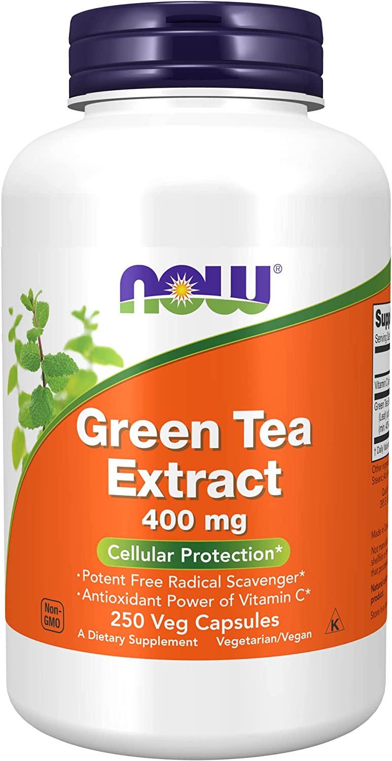 Green Tea Extract - 400 mg, Cellular Protection with Vitamin C Antioxidants by NOW Supplements - 250 Vcaps