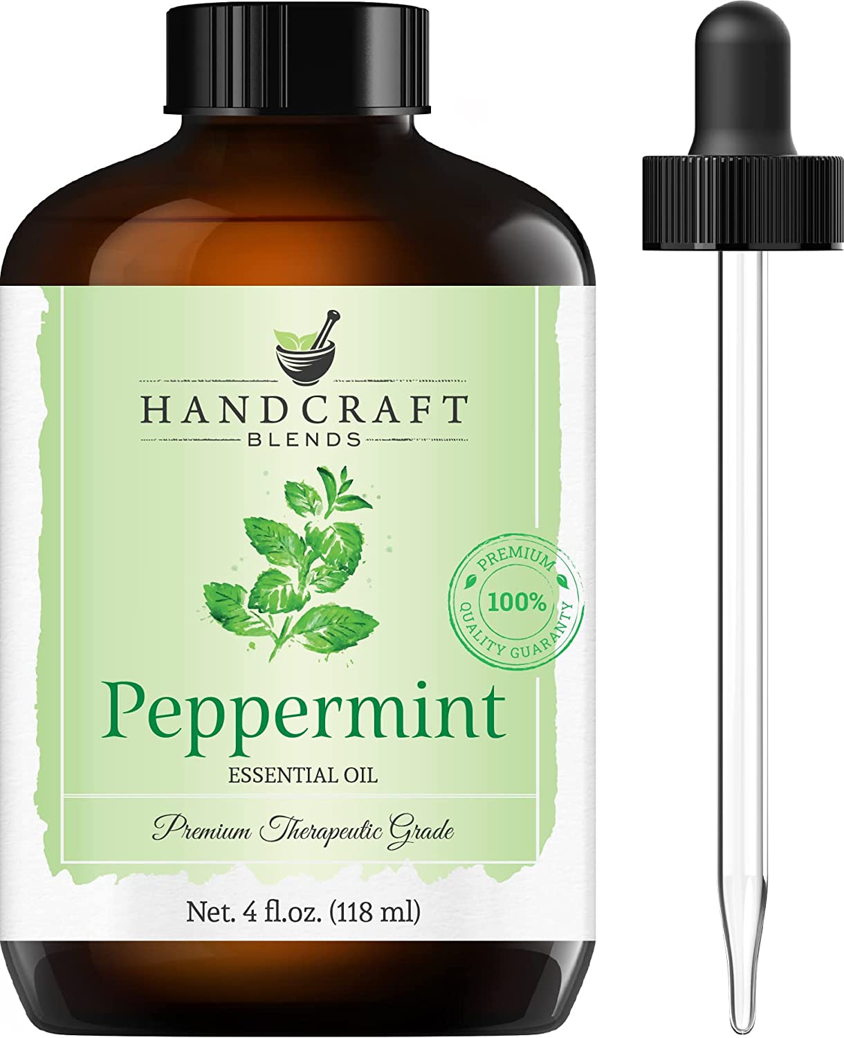 Handcraft Peppermint Essential Oil - 100% Pure and Natural Premium Therapeutic Grade Peppermint Oil - 4 Fl.Oz (118ml)