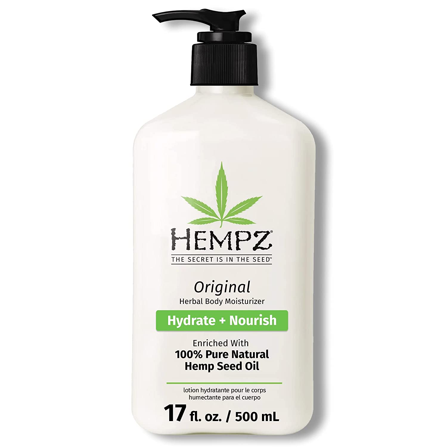 HEMPZ Original Herbal Body Lotion - Hemp Extract Lotion - 100% Pure Organic Hemp Seed Oil - 17 Fl.Oz (500ml)