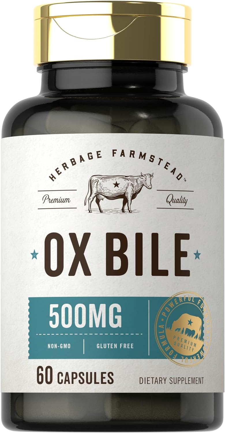 Carlyle Ox Bile Supplement 500 mg – Digestive Enzymes for Gut Health | Non-GMO & Gluten-Free