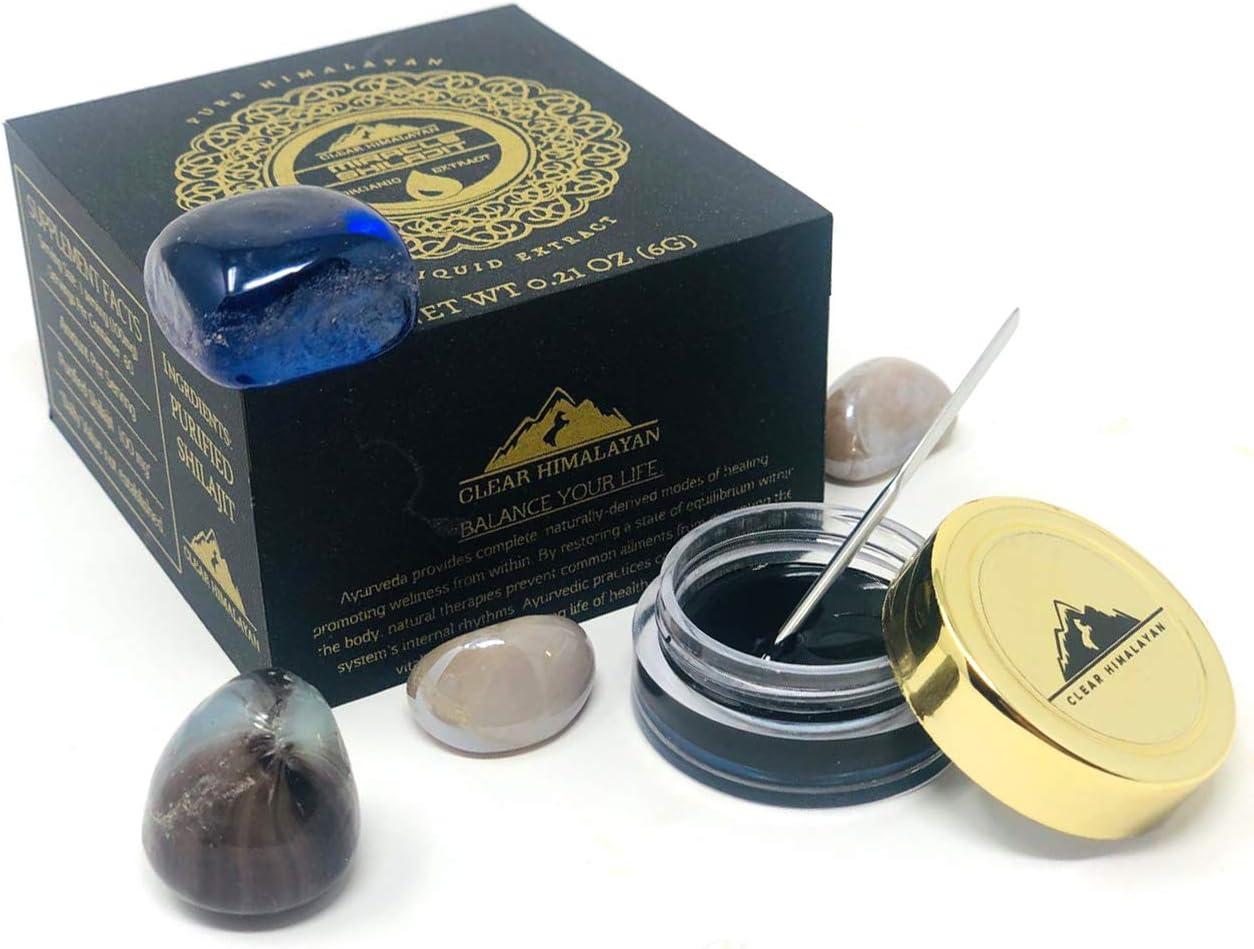 Authentic Himalayan Shilajit Resin, 100% Organic Raw Shilajit Extract, a Natural Energy Booster for Adults -6.0g