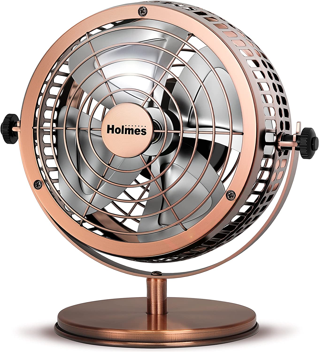 HOLMES Heritage Brushed Copper Desk Fan, 6-inch