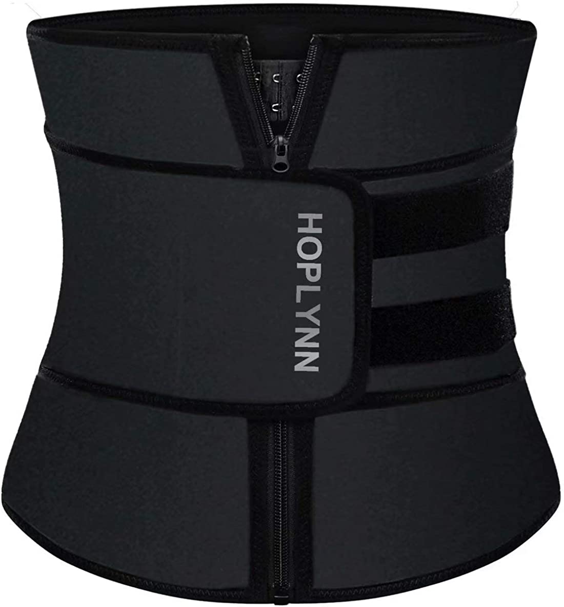 HOPLYNN Neoprene Sweat Waist Trainer Corset Trimmer Shaper Belt for Women - Black