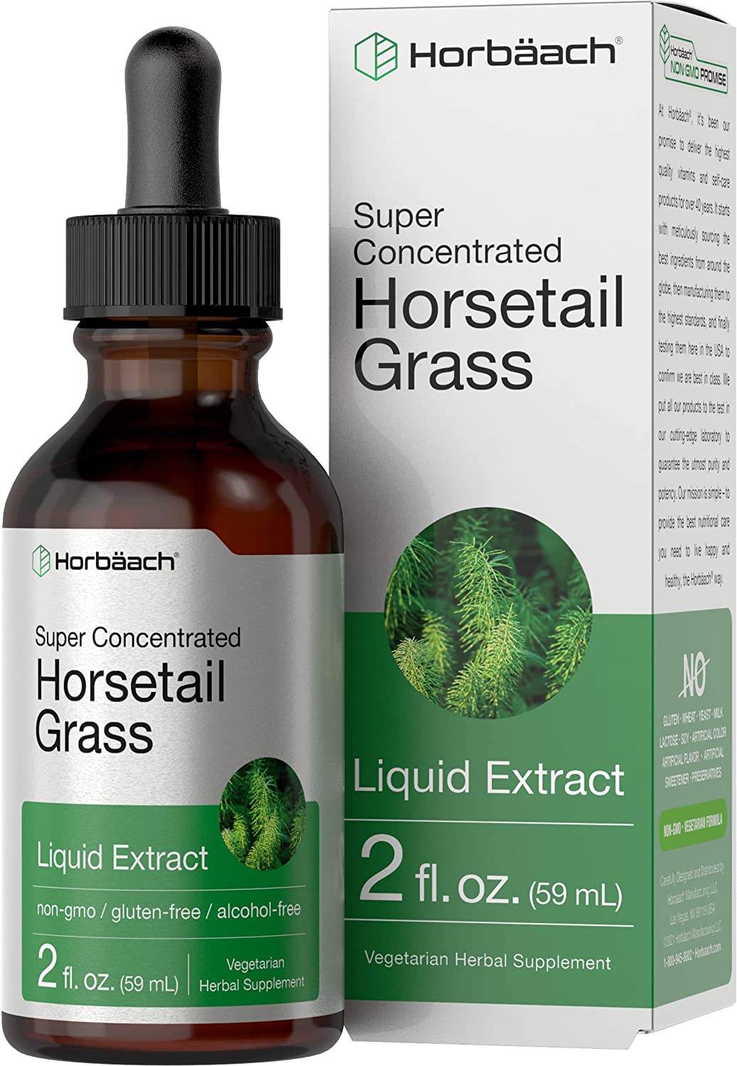 Horsetail Herb Liquid Extract by Horbaach – 2 Fl. Oz (59 ml) | Natural Herbal Supplement
