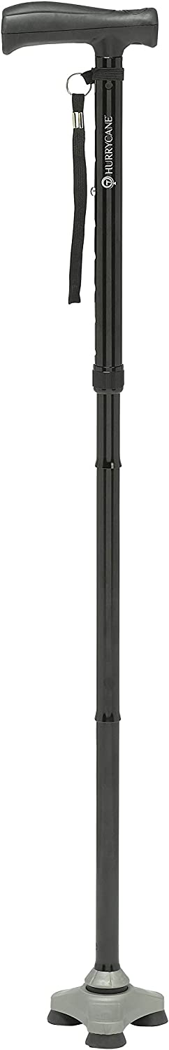 HurryCane HCANE-BK-C2 Freedom Edition Foldable Walking Cane with T Handle, Original - Black