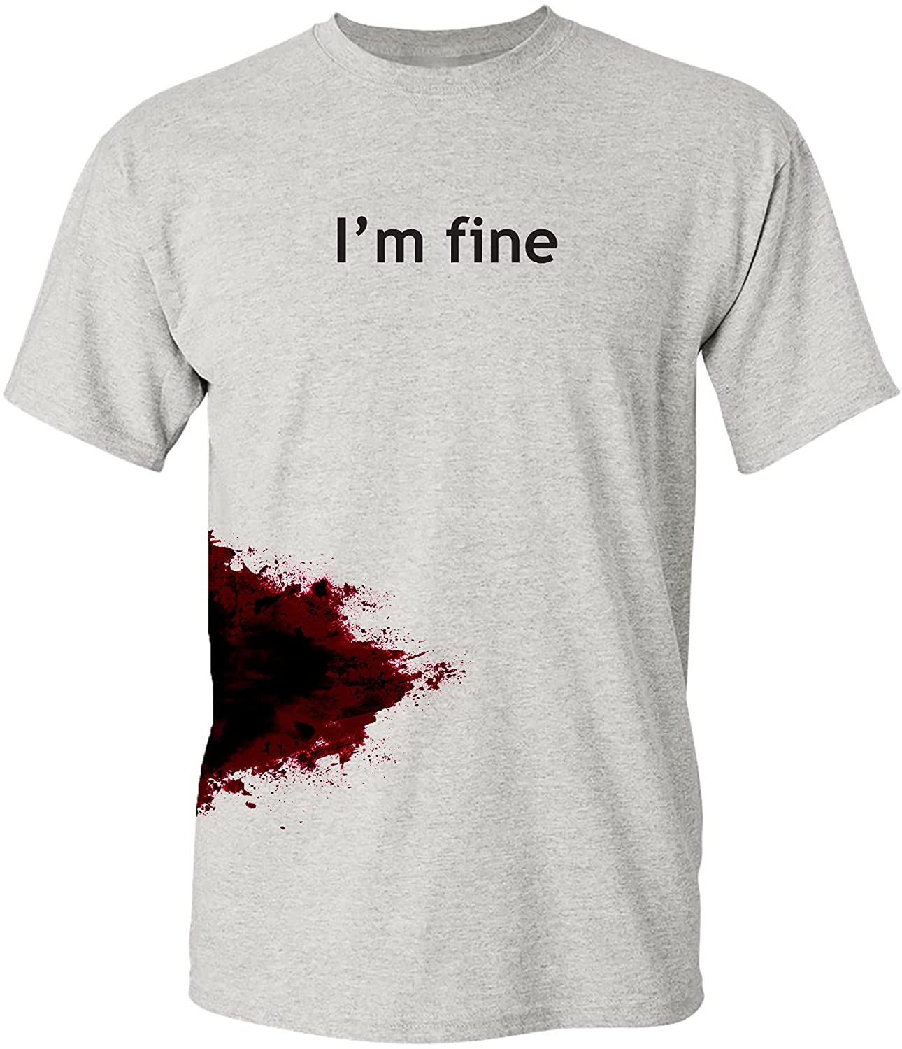 I'm Fine Graphic Novelty Sarcastic Movie Halloween Humor Zombie Funny T Shirt, XL