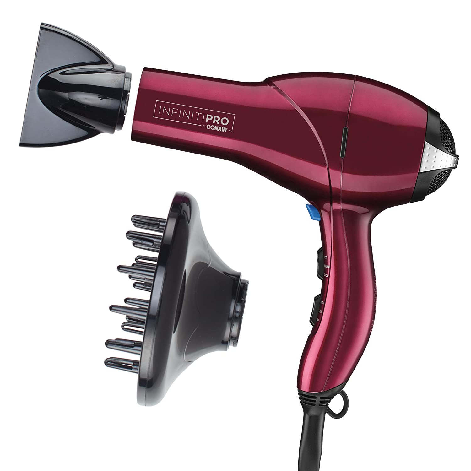 Infiniti Pro by Conair 1875 Watt Salon Performance AC Motor Styling Tool and Hair Dryer, Burgundy