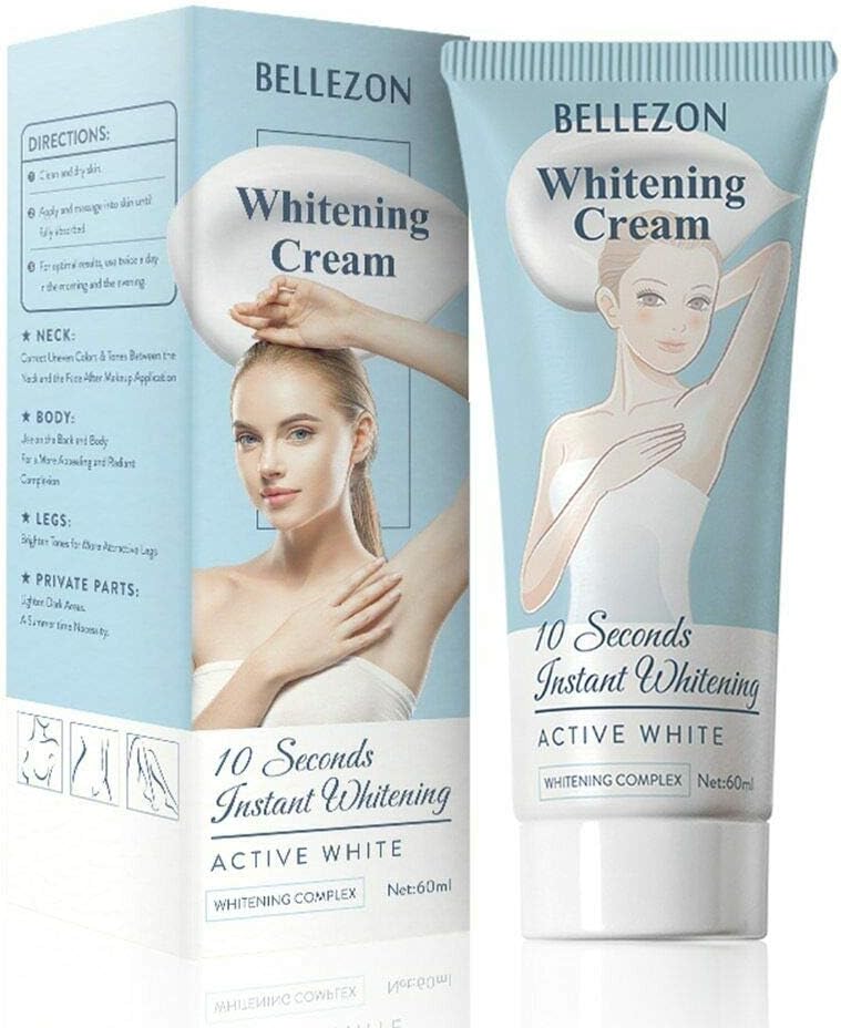 Bellezon Whitening Cream Underarm Armpit Whitening Cream Instant 10 Seconds(60ml) for Men and Women Works on Legs Knees Private Parts Body Whitening