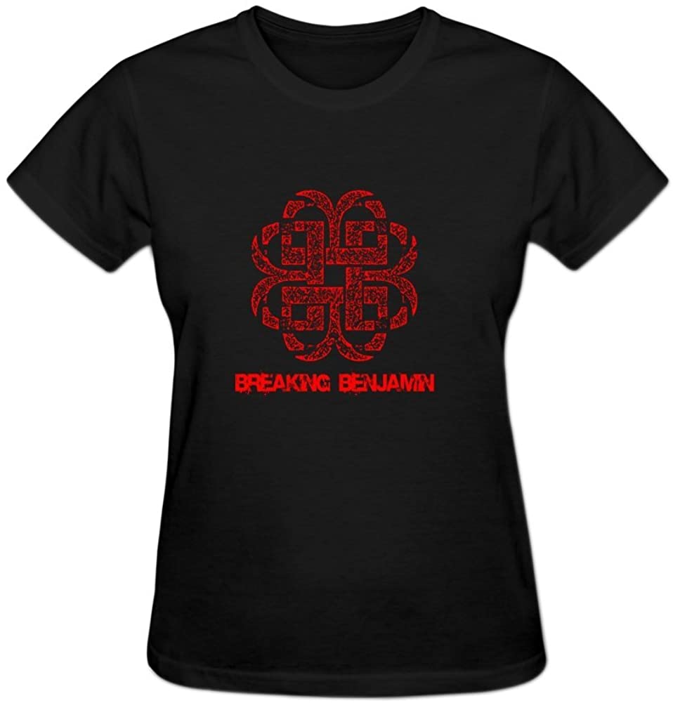 Janen Rin Women's Short Sleeve Breaking Benjamin T Shirt for Ladies
