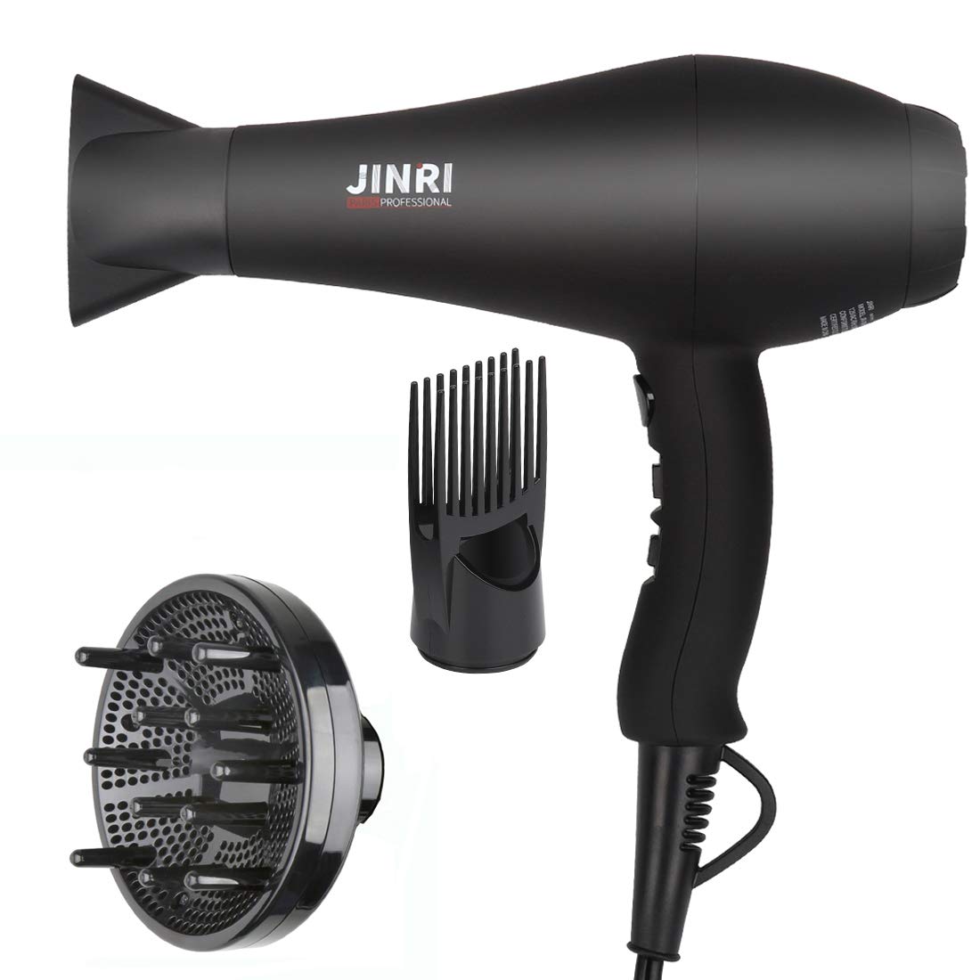 JINRI Professional Salon Hair Dryers 1875W, Negative Ionic Fast Dry Low Noise Blow Dryer