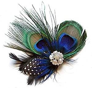 JISTL Unique Design of Peacock Feather Hair Clip for Women