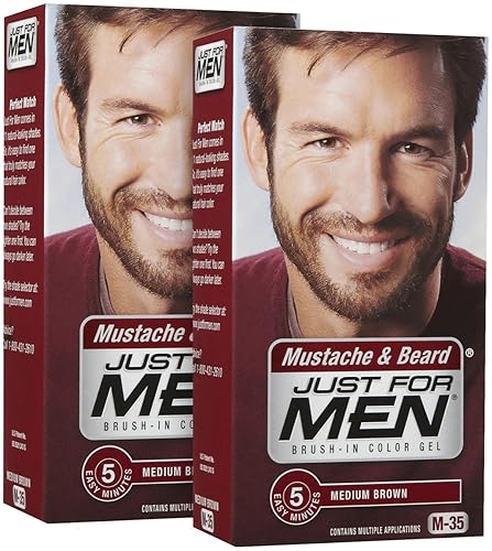 Just For Men Brush In Color Mustache & Beard Medium Brown 2 pk