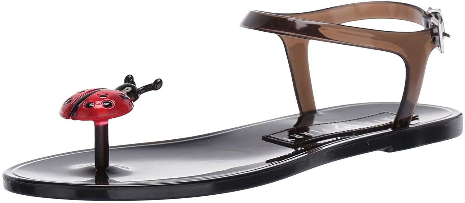 Katy Perry Women's Ankle-Strap Heeled Jelly Sandal - (Black , 6 Medium)