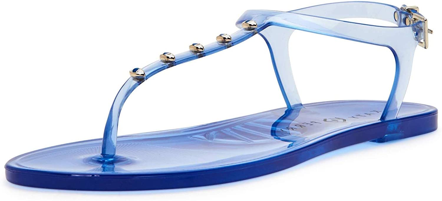 Katy Perry Women's The Geli-T Strap Flat Jelly Sandal - (Blue, 8)