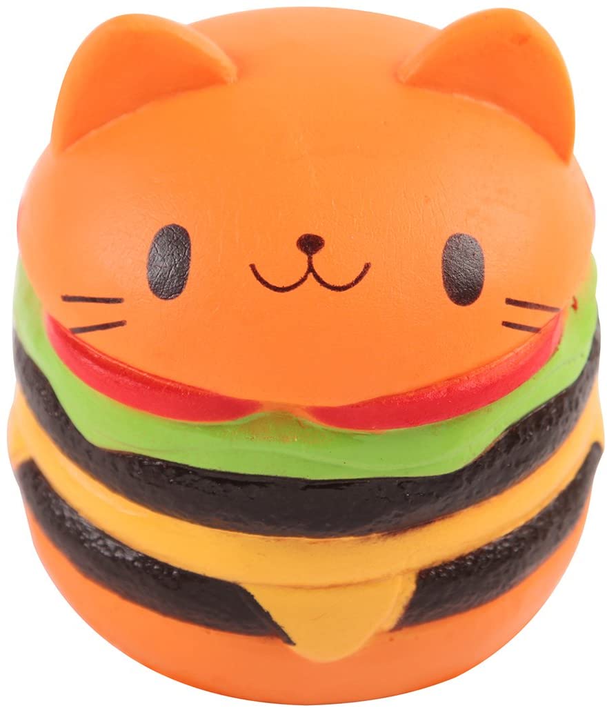 Anboor 4.5" Squishies Jumbo Slow Rising Kawaii Squishies Cat Hamburger Bread Toy for Collection Gift