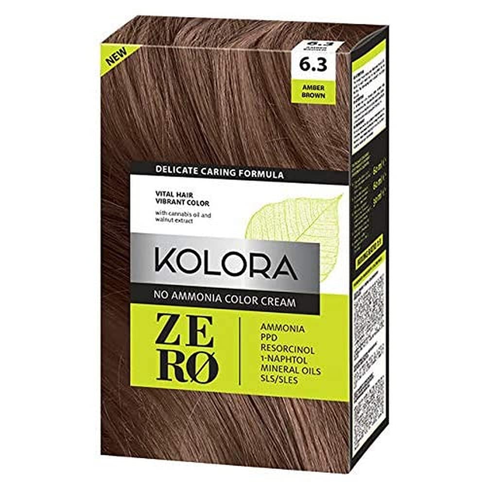 KOLORA ZERO Amber Brown 6.3 - BESTSELLER 1000 Reviews 4.0★ Ammonia-Free Light Brown