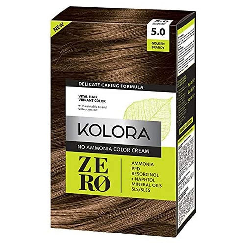 KOLORA ZERO Golden Brandy 5.0 - Ammonia-Free Honey Brown Hair Dye (300 Reviews, 3.8★)