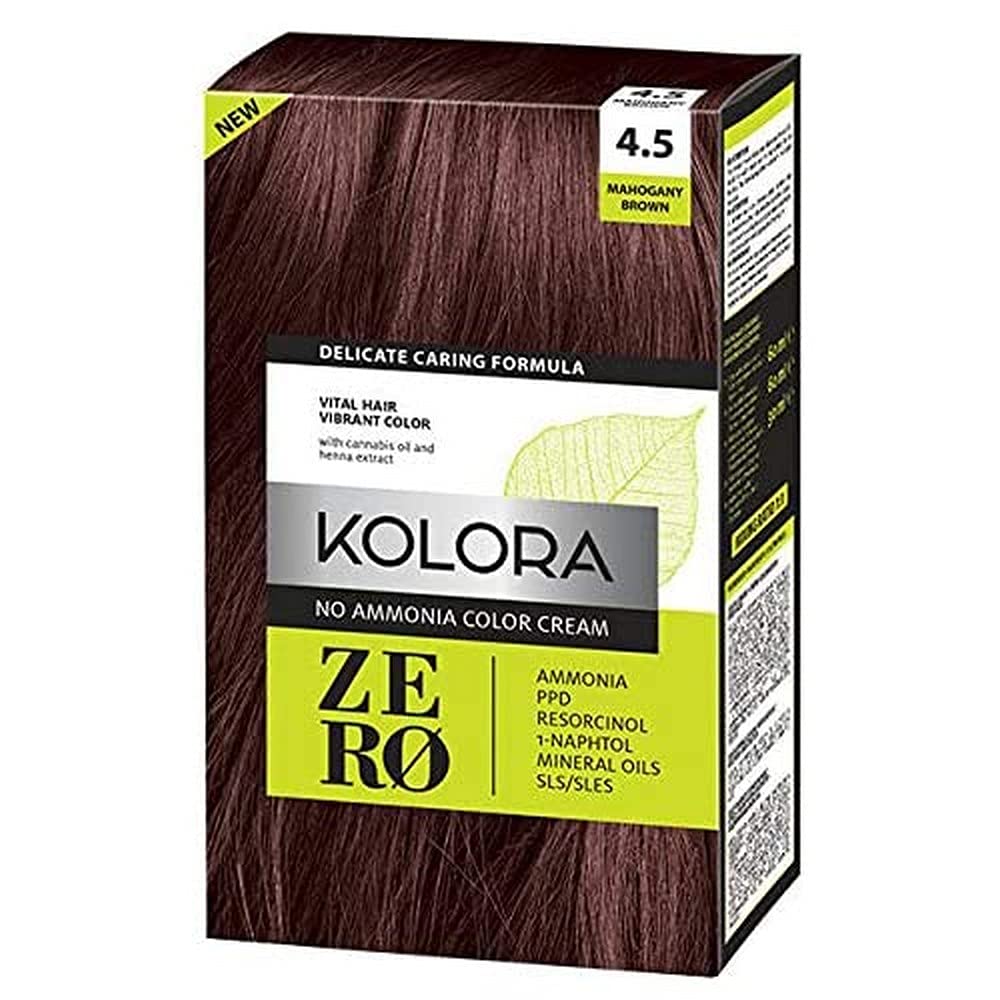 KOLORA ZERO Mahogany Brown 4.5 - Best Rated Ammonia-Free Hair Dye (200 Reviews, 4.0★)
