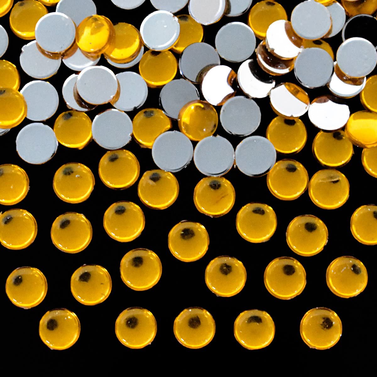 Kundan Stone for Jewellery Craft Embroidery Making, 4mm, Honey Gold - 100 Count