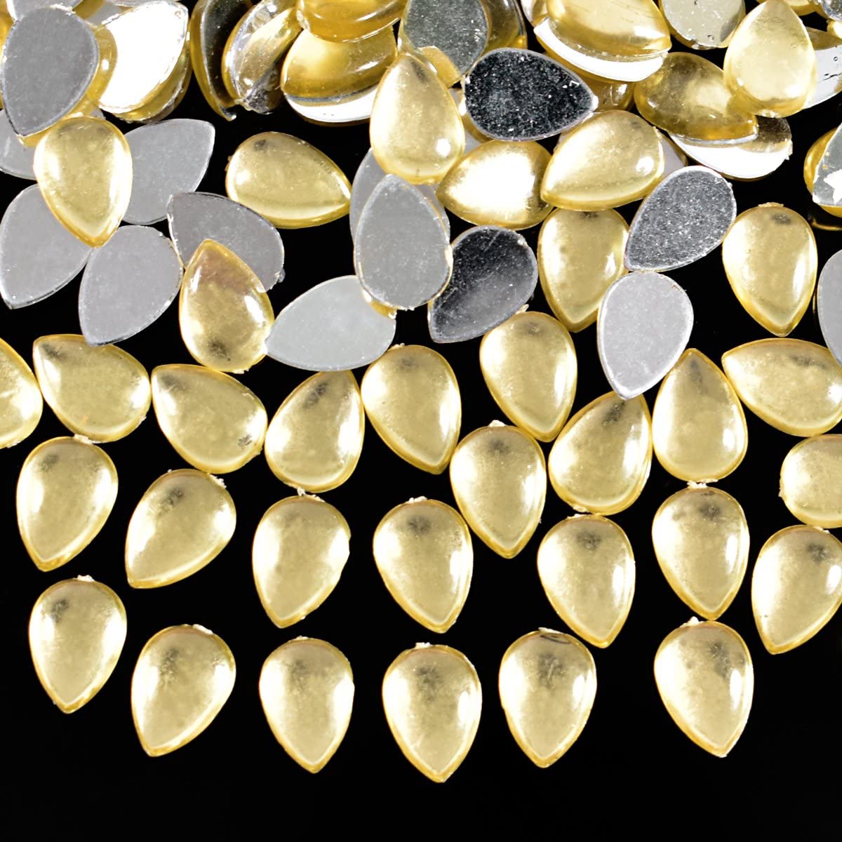 Kundan Stone for Jewellery Craft Embroidery Making, 4mm, Light Gold - 100 Count