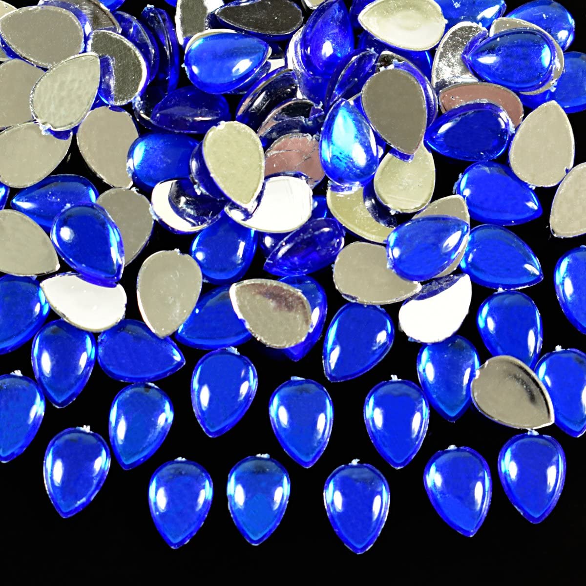 Kundan Stone for Jewellery Craft Embroidery Making, 4mm, Royal Blue - 100 Count