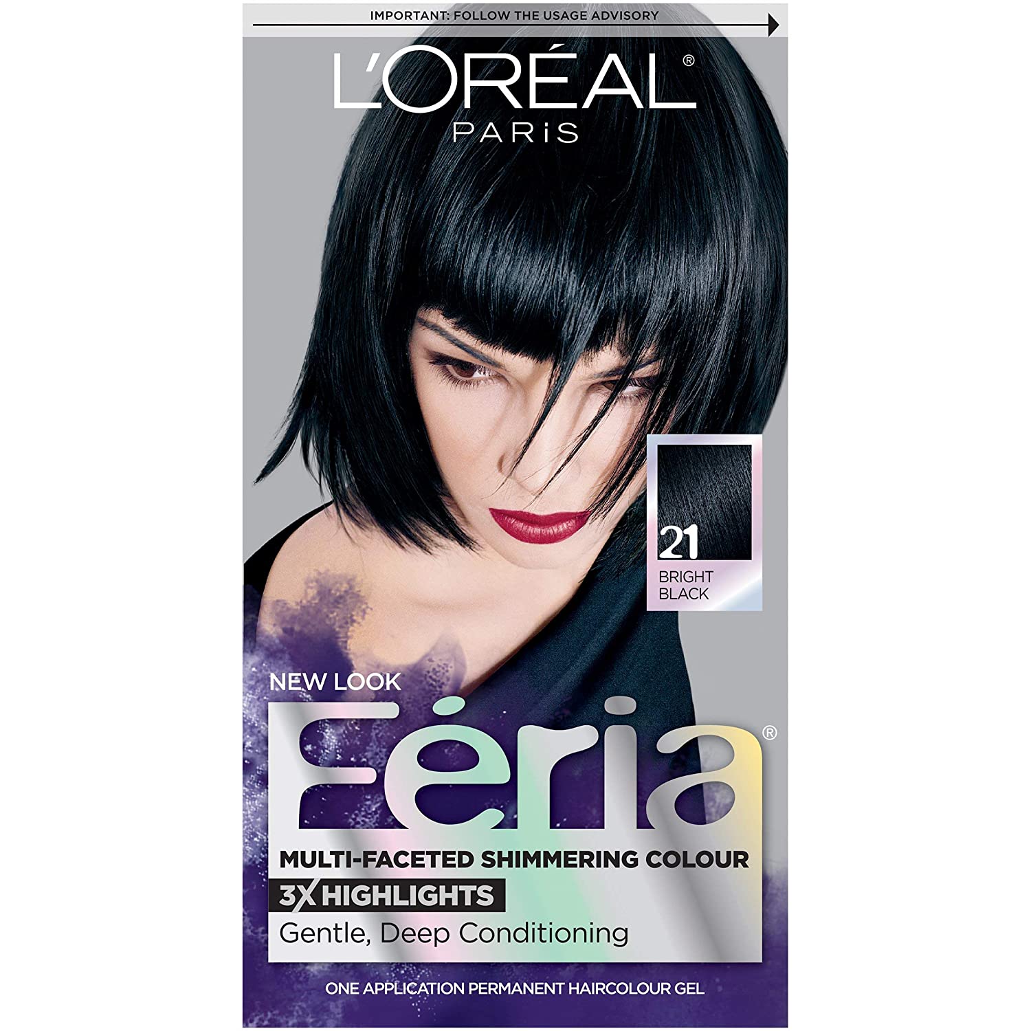 L'Oreal Paris Feria Multi-Faceted Shimmering Permanent Hair Color, 21 Starry Night, Pack of 1, Hair Dye