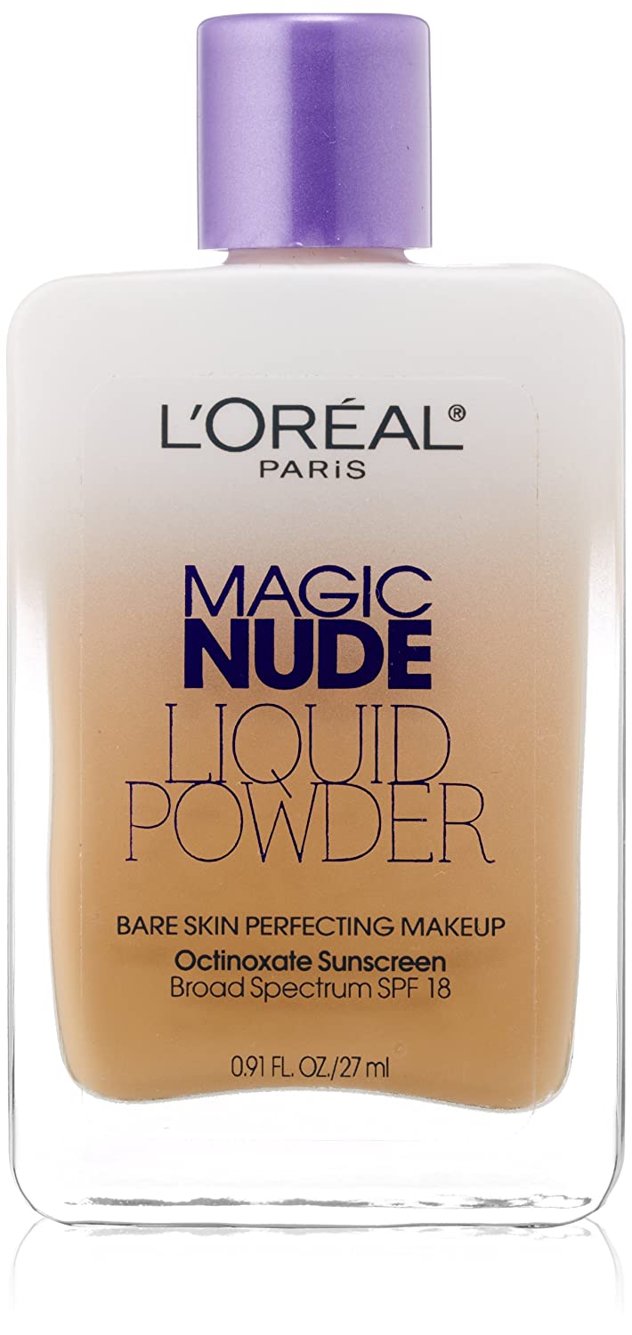 L'Oreal Paris Magic Nude Liquid Powder Bare Skin Perfecting Makeup SPF 18, Natural Beige, 0.91 fl.oz (27ml)