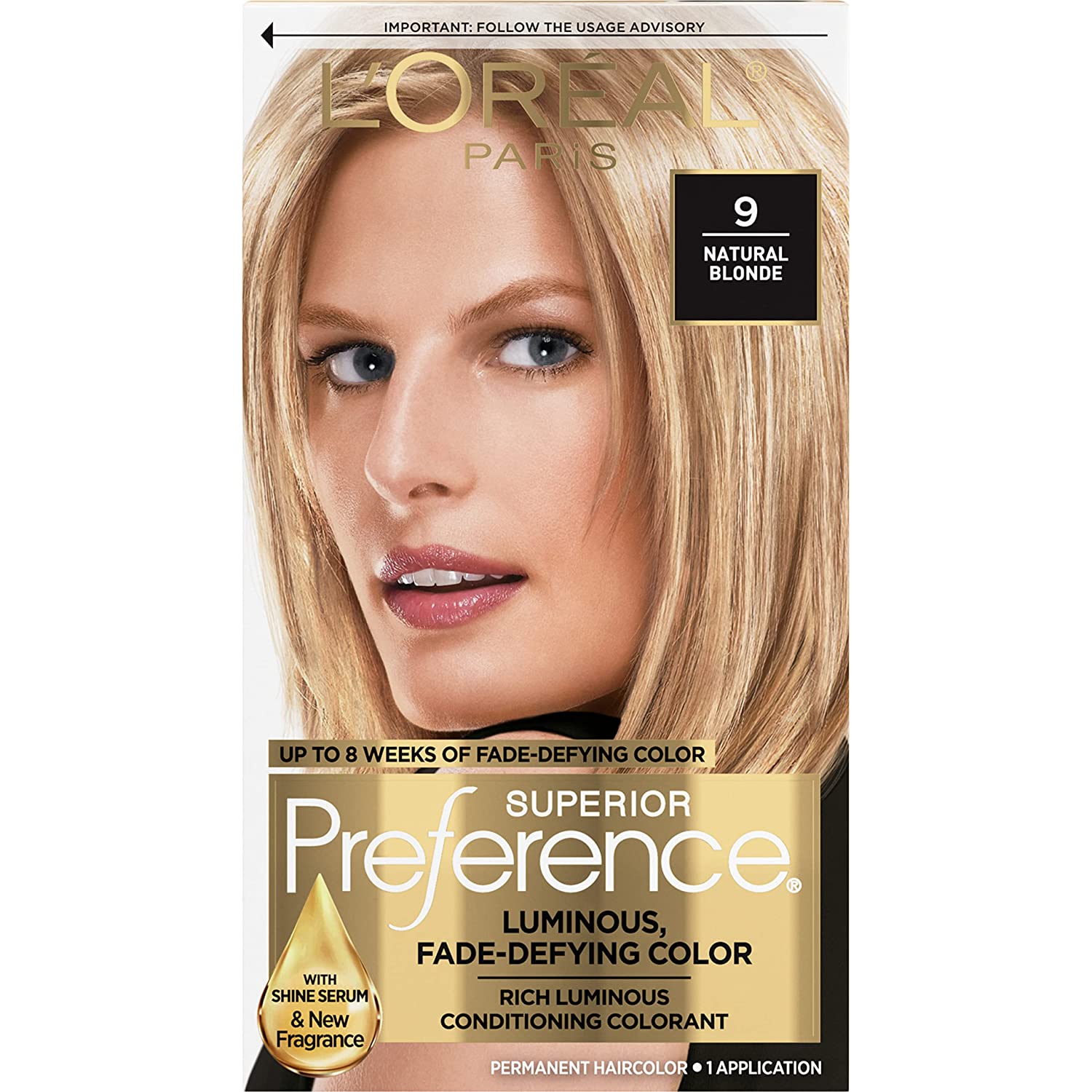 L'Oreal Paris Superior Preference Fade-Defying + Shine Permanent Hair Color - 9 Natural Blonde Hair Dye