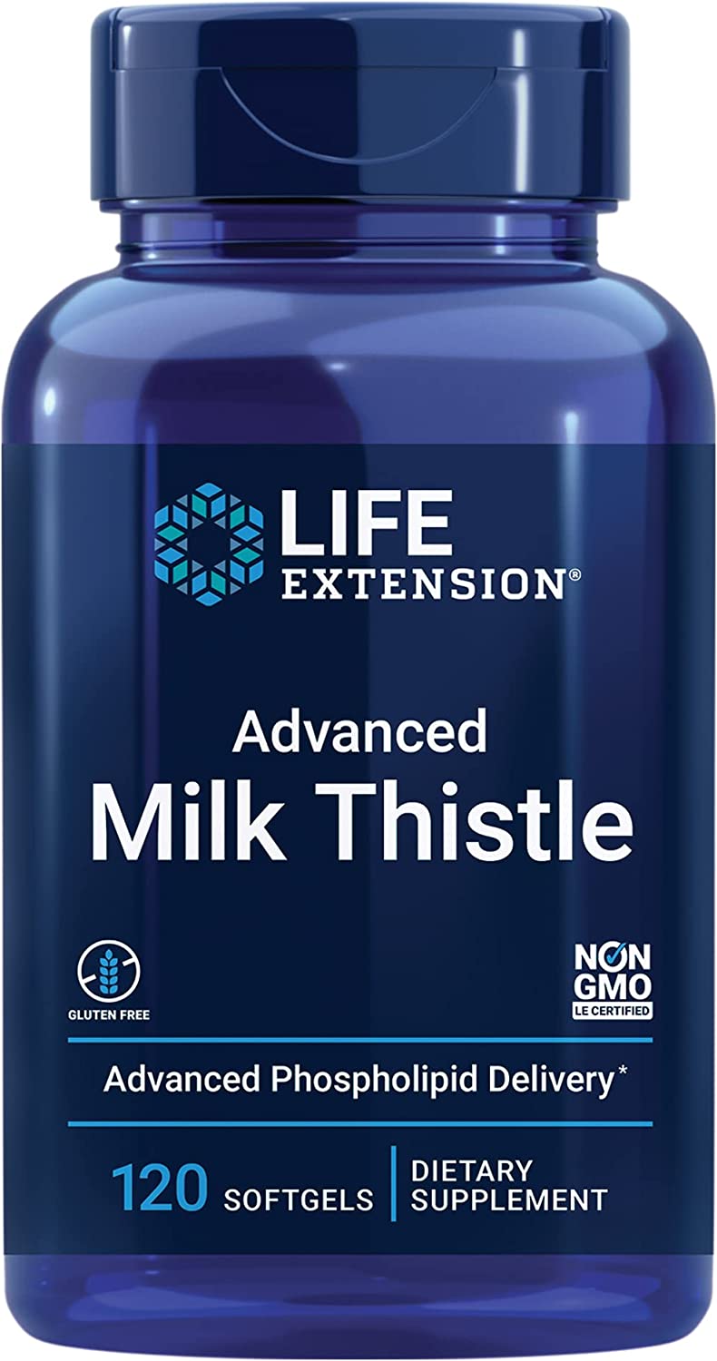 Life Extension Advanced Milk Thistle - With Advance Phospholipid For Liver, Kidney Health & Detox - 120 Softgels