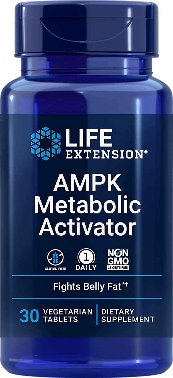 Life Extension AMPK Metabolic Activator - Fight Unwanted Belly Fat & Revitalize Cellular Metabolism - 30 Veg Tabs