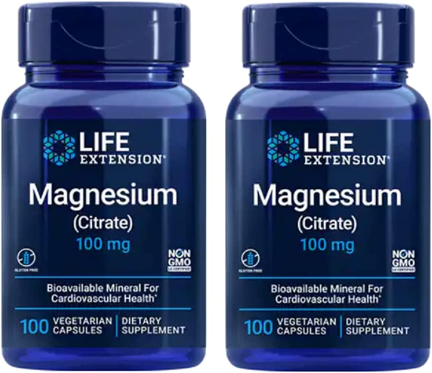Life Extension Magnesium Citrate-100 Mg  - 100 Capsules (2 Pack)