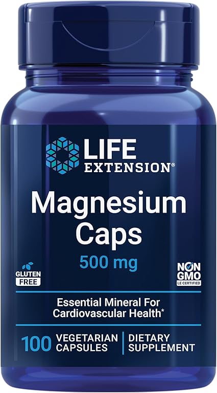 Life Extension Magnesium Vegetarian Capsules, 500mg - 100 Count