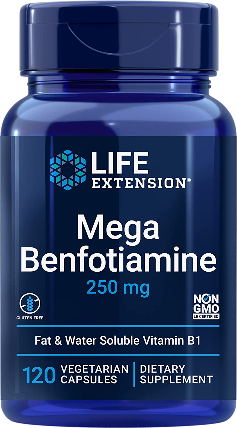 Life Extension Mega Benfotiamine 250 mg, 120 Vegetarian Capsules