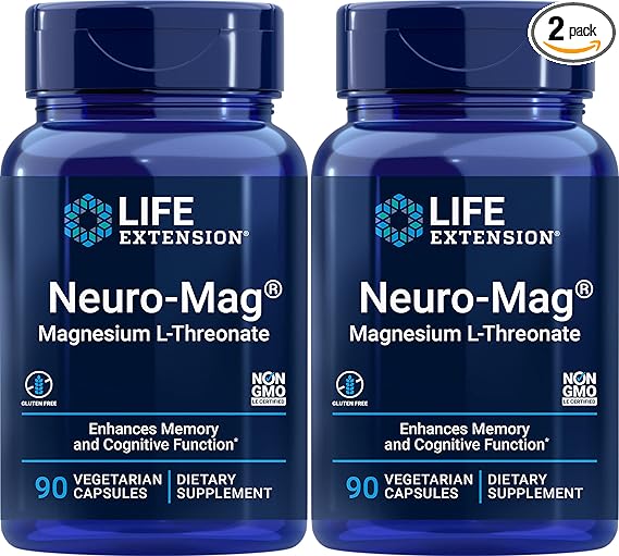 Life Extension Neuro-mag Magnesium L-threonate, 90 Count(2 Pack)