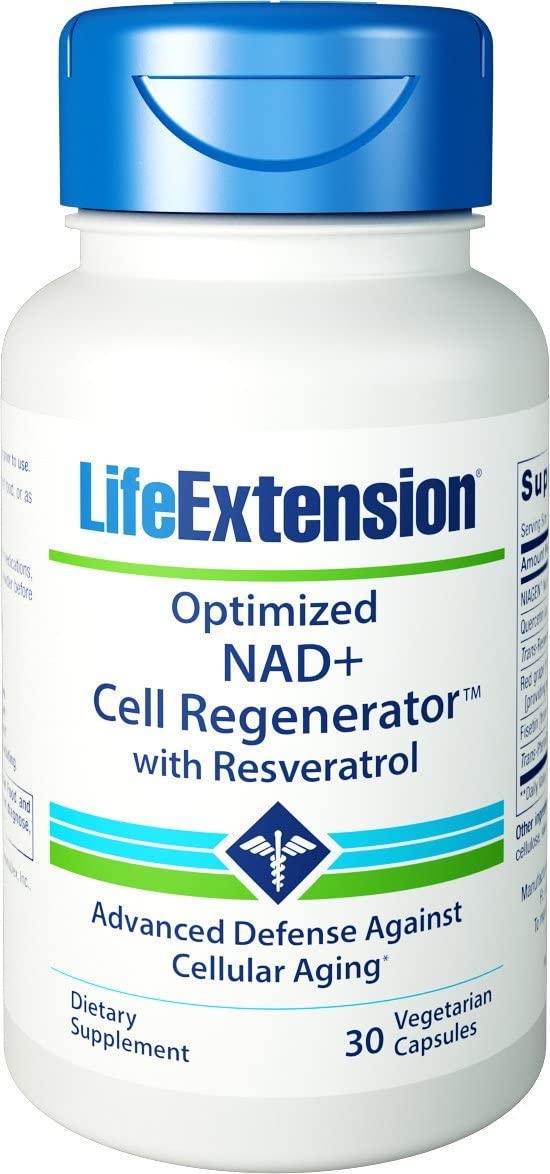 Life Extension Optimized NAD+ Cell Regenerator with Resveratrol Vegetarian Capsules, 90 Count