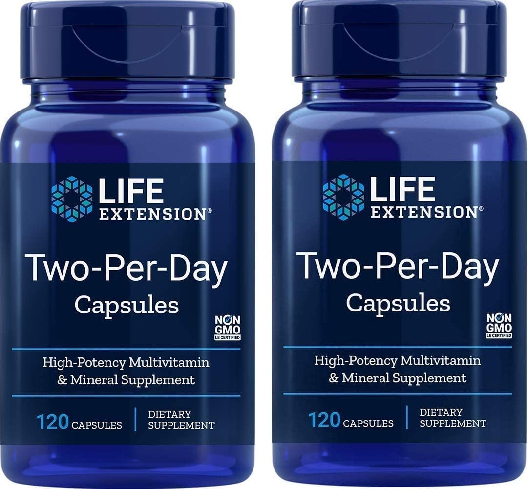 Life Extension Two Per Day Capsules, (2 Pack) - 120 Count Each