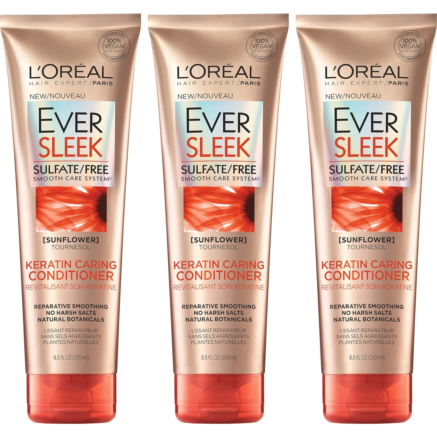 L'Oreal Paris Hair Care Eversleek Sulfate Free Keratin Caring Conditioner, pack of 3