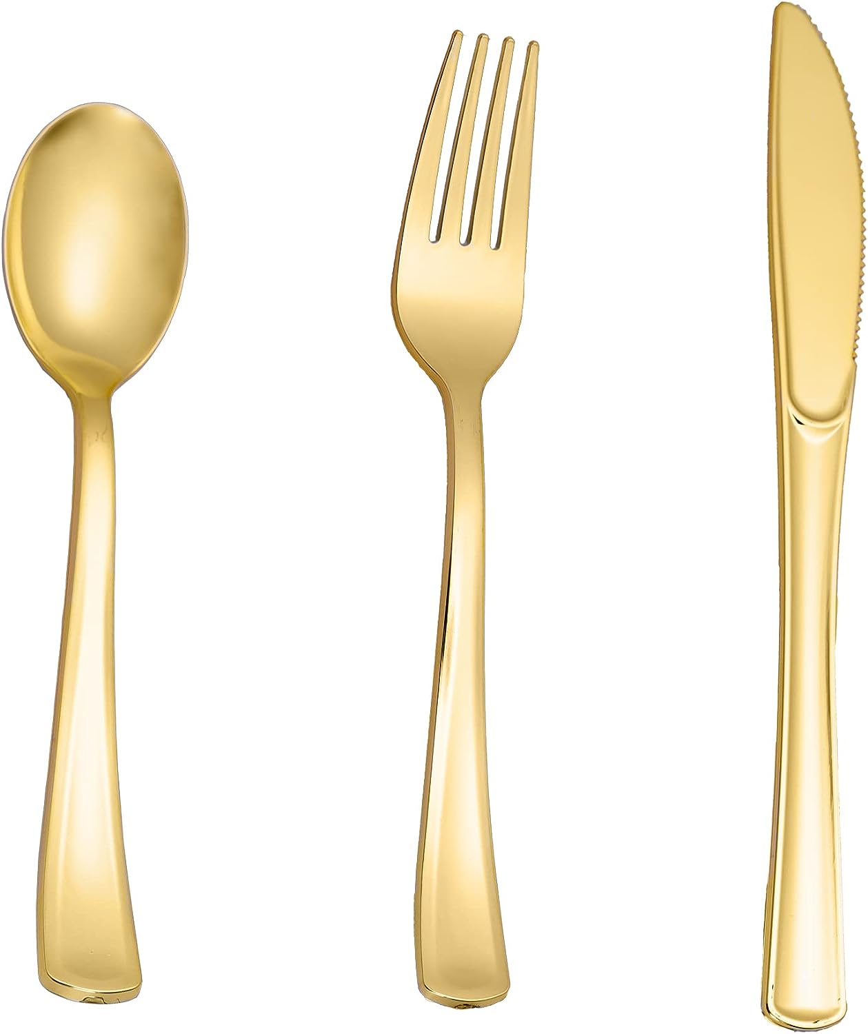Golden Elegance: N9R 60pcs Gold Plastic Silverware Set - Disposable and Dazzling