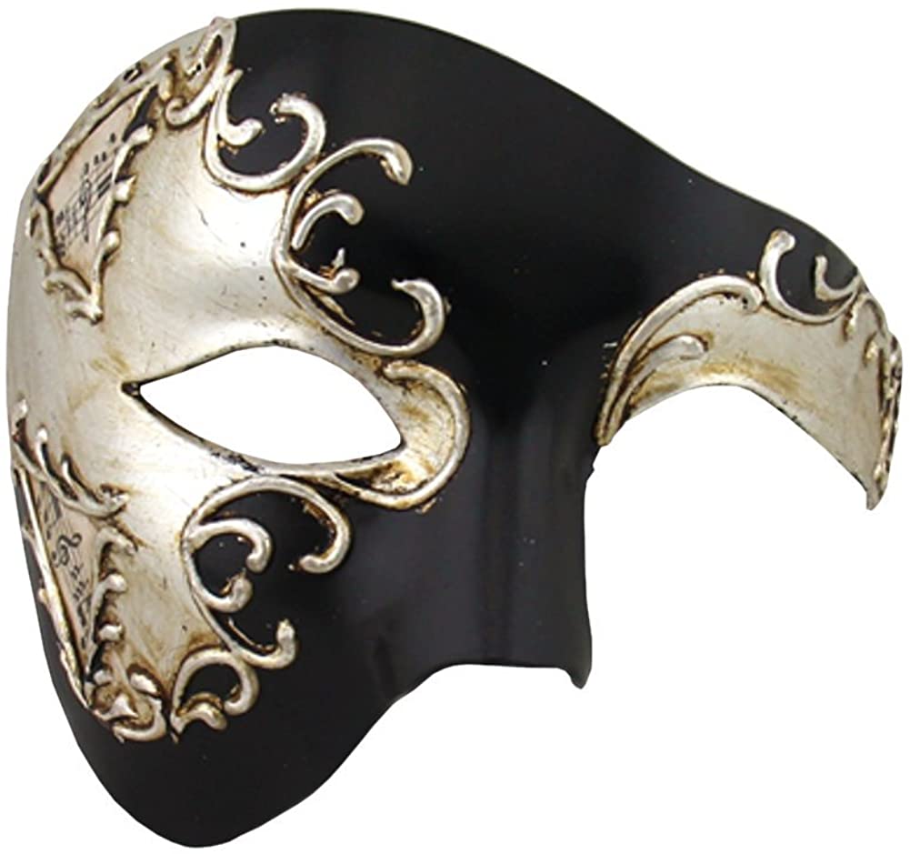 Luxury Mask Vintage Phantom of the Opera Half Face Mask – Black/Silver