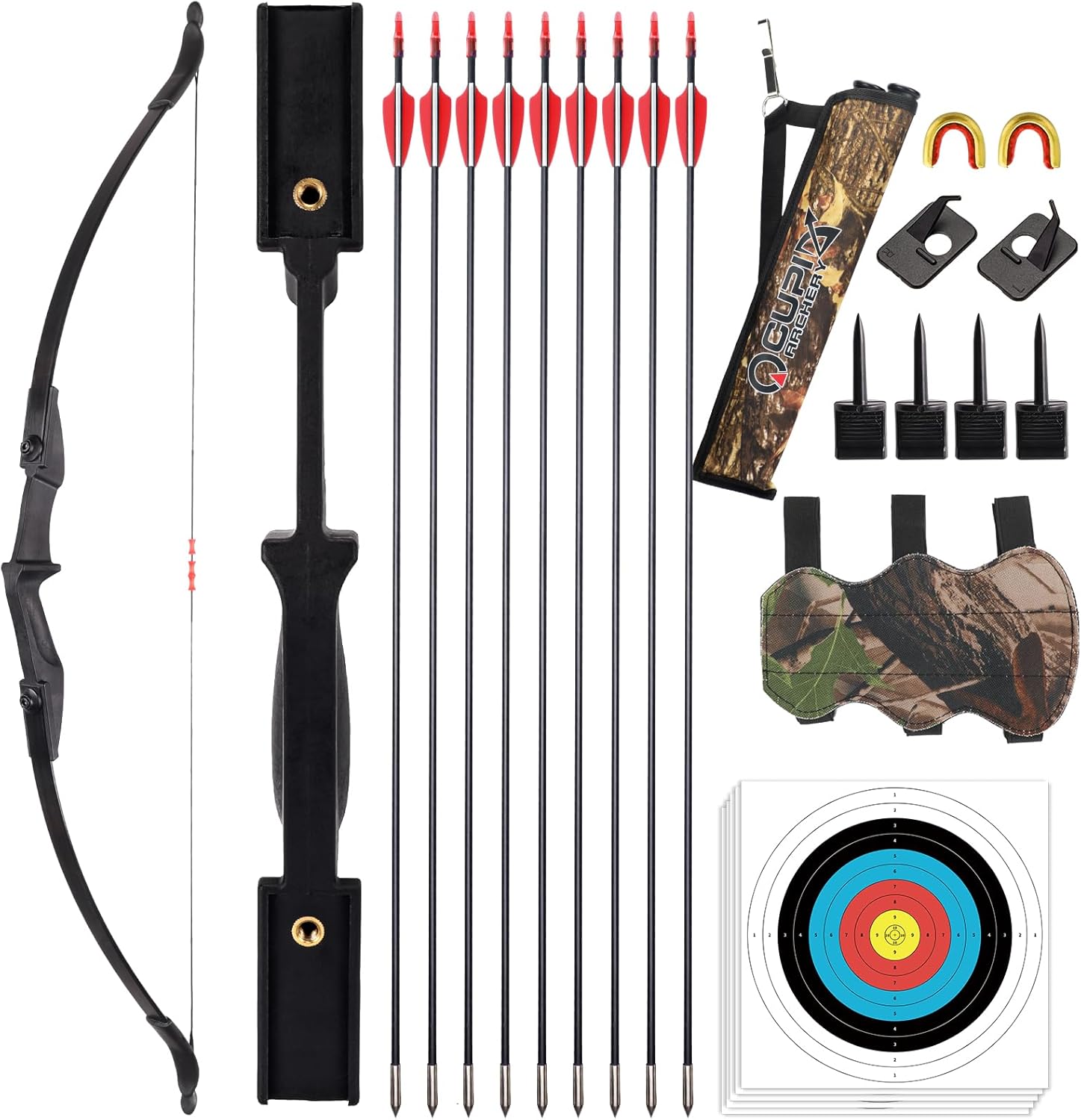 LWANO Recurve Bow and Arrow Set Adults Takedown Archery Bow 20/30/40lbs Left Right Handed Beginners