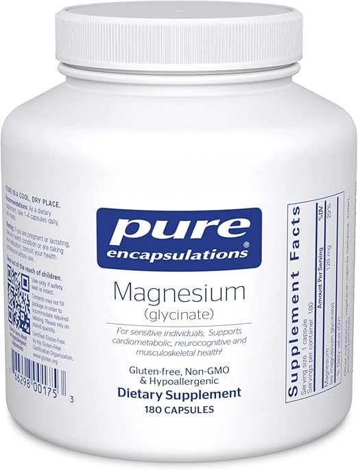 Pure Encapsulations - Magnesium (Glycinate) - Supports Enzymatic and Physiological Functions* - 180 Capsules