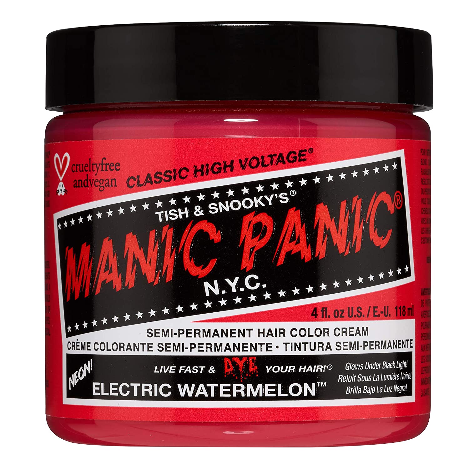 MANIC PANIC Electric Watermelon Pink Hair Dye Cream - 4 Fl oz.(118ml)