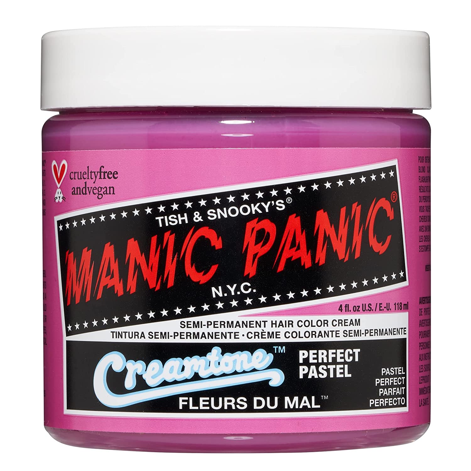 MANIC PANIC Fleurs Du Mal Pink Hair Dye Cream - 4 Fl oz.(118ml)