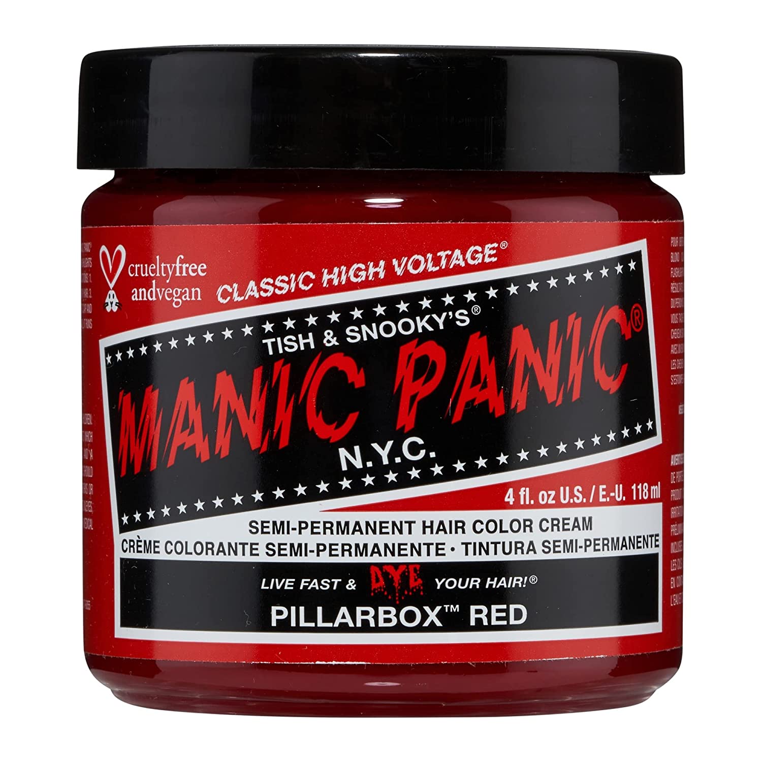 MANIC PANIC Pillarbox Red Hair Dye Classic Cream - 4 Fl oz.(118ml)