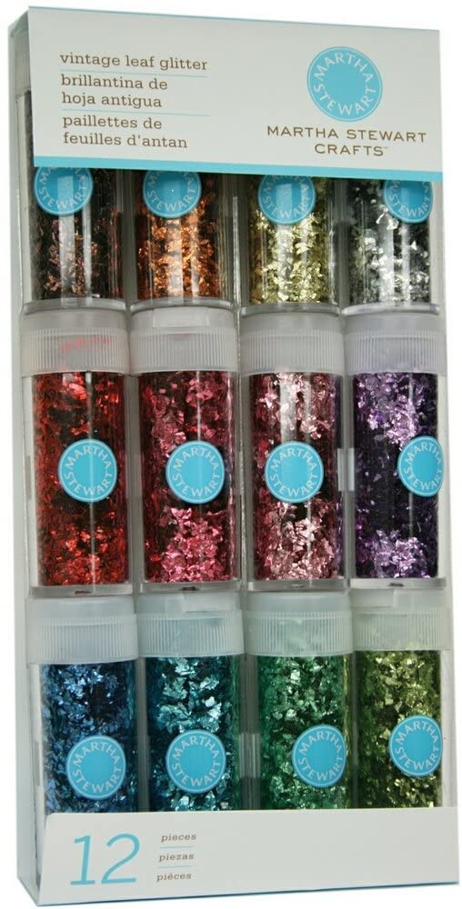 Martha Stewart Crafts Iridescent Glitter Vintage Leaf Glitter, 12-Pack - 7.2 Oz (204g)